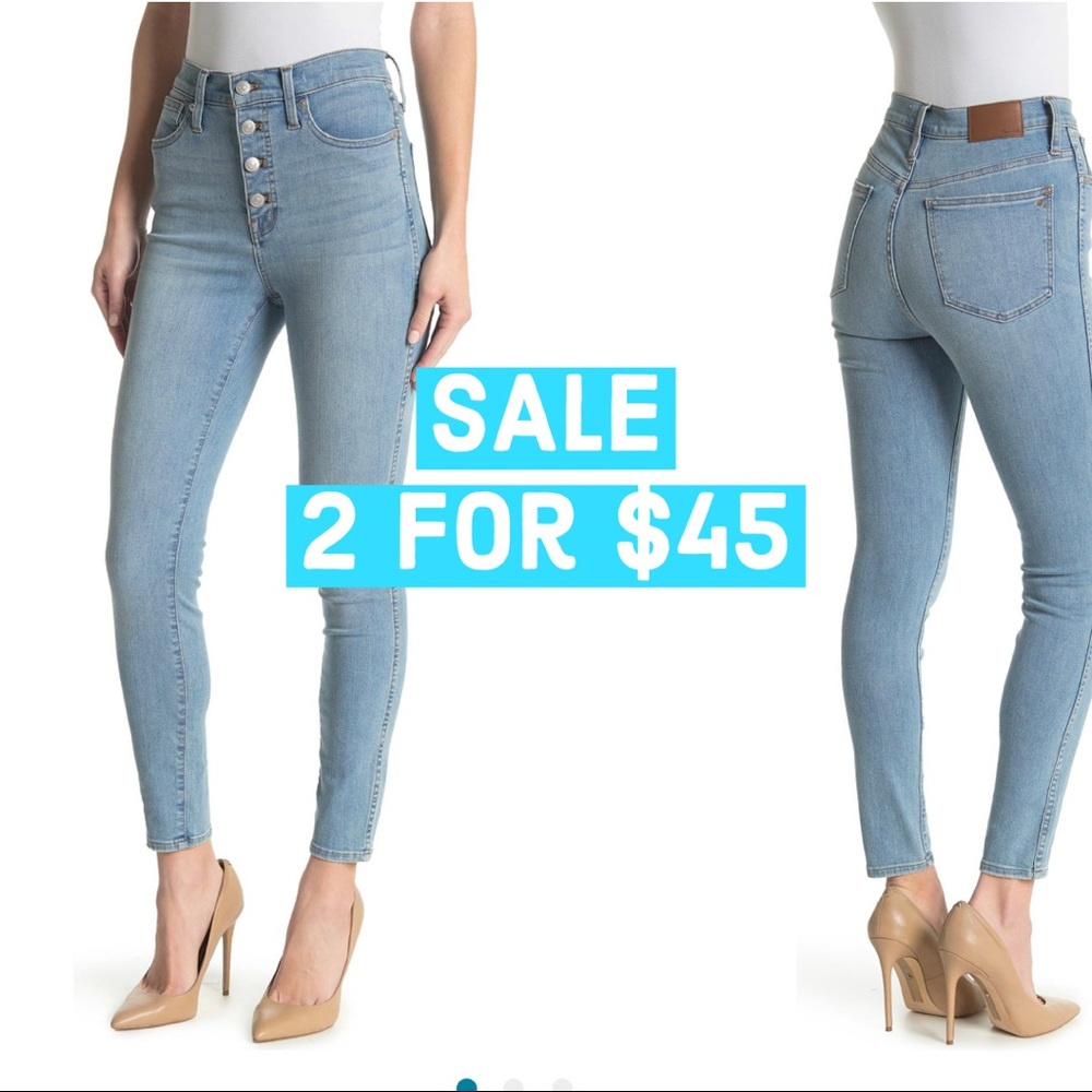 SALE 2 for $45 Madewell high waisted jeans